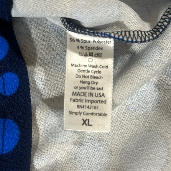 LuLaRoe Women’s Cassie Pencil Skirt/Size: XL /Color: Blue Polkadot Design (NWT) - Picture 5 of 7